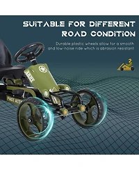 Aosom Go Kart for Kids with Adjustable Seat for 3-6 Years Old,