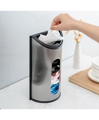 Mega Casa Wall-Mounted Trash Bag Dispenser Stainless Steel Plastic Bag Organizer Kitchen