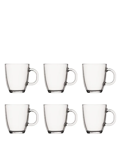 Bodum Bistro Set of 6 Single Wall Glass Coffee Mugs