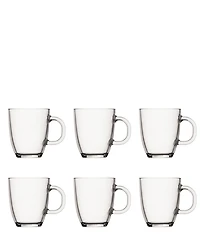 Bodum Bistro Set of 6 Single Wall Glass Coffee Mugs