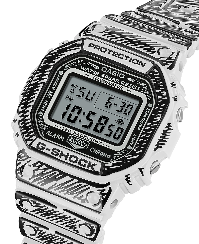 G-Shock Men's Japanese Quartz Digital White Resin Watch 42.8mm