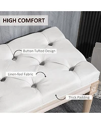 Homcom 46" End of Bed Bench, Upholste Bedroom Bench,