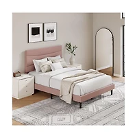 gaomon Modern Upholstered Bed Frame with Soft Headboard, Underbed Storage Space, Sturdy Steel Slat Support, Easy Install