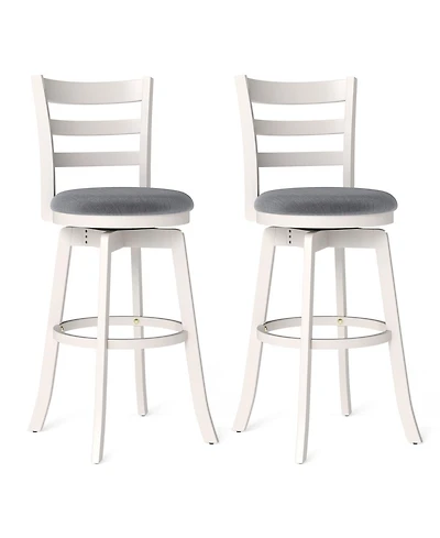 Slickblue Set of 2 Swivel Barstools with Upholstered Seat for Counter