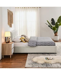 Rainsken Upholstered Platform Bed Frame with Under Bed Storage and Dual Hydraulic System for Kids Teens and Adults