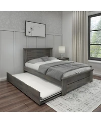 Max and Lily Full Bed Frame with Trundle, Solid Wood Platform