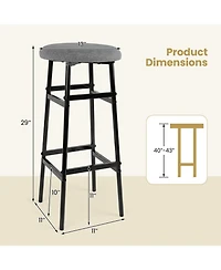 Slickblue Modern Bar Stools Set of 2 with Metal Frame and Footrest, Counter Height Seating