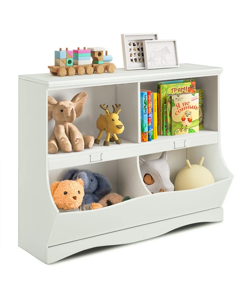 Gouun Kids Bookshelf and Toy Organizer with Open Divided Shelves, 41.5 x 33 in