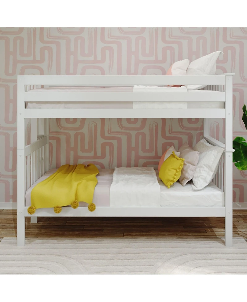 Max & Lily Solid Wood Twin over Bunk Bed with Ladder on End