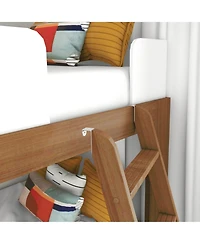 Max & Lily Twin Over Twin Solid Wood Mid Century Modern Bunk Bed
