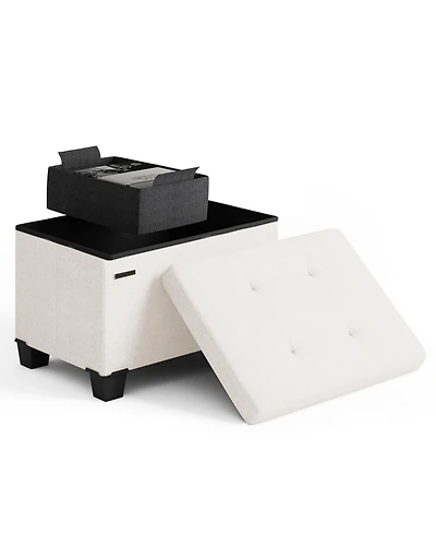 Nestl 16 Inches Ottoman Storage Bench with Storage Bins