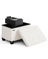Nestl 16 Inches Ottoman Storage Bench with Storage Bins