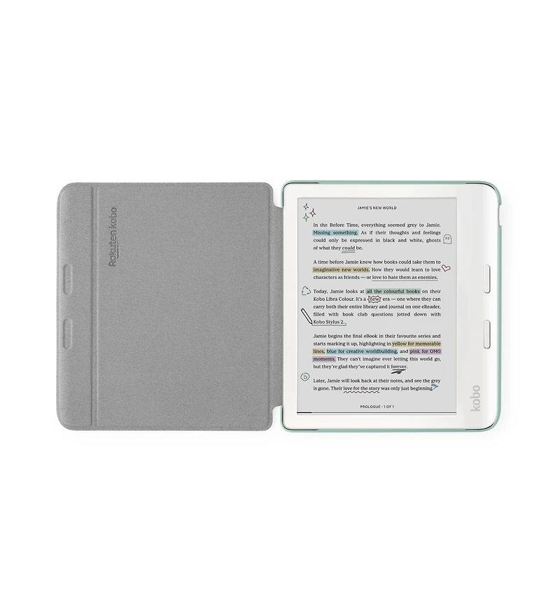 Kobo Libra 32GB Colour eReader with Garden Basic SleepCover Case and Ac Bundle