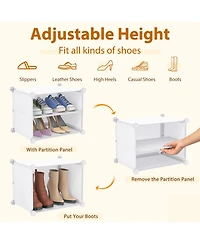 Gouun 12-Cube Portable Shoe Shelves with Dust-Proof Doors Holding 48 Pairs