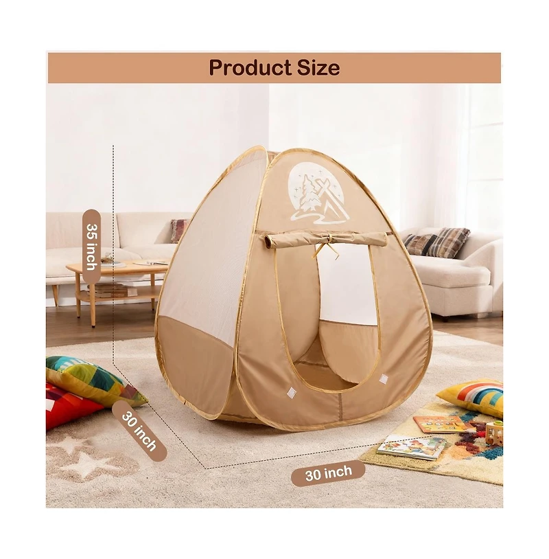 Bruce & Shark 25-Piece Kids Camping Playset with Pop-Up Tent, Pretend Cooking Toys and Storage Backpack