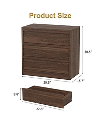 gaomon 3 Drawer Nightstand for Bedroom, 30 inch Tall Small End Table with Large Storage and Anti-Tip Design
