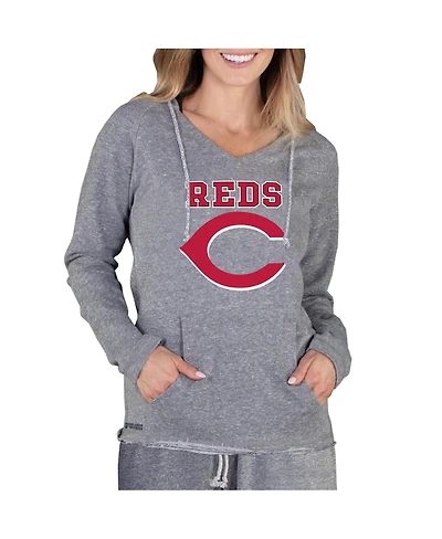 Concepts Sport Women's Gray Cincinnati Reds Mainstream Terry Long Sleeve Hoodie Top