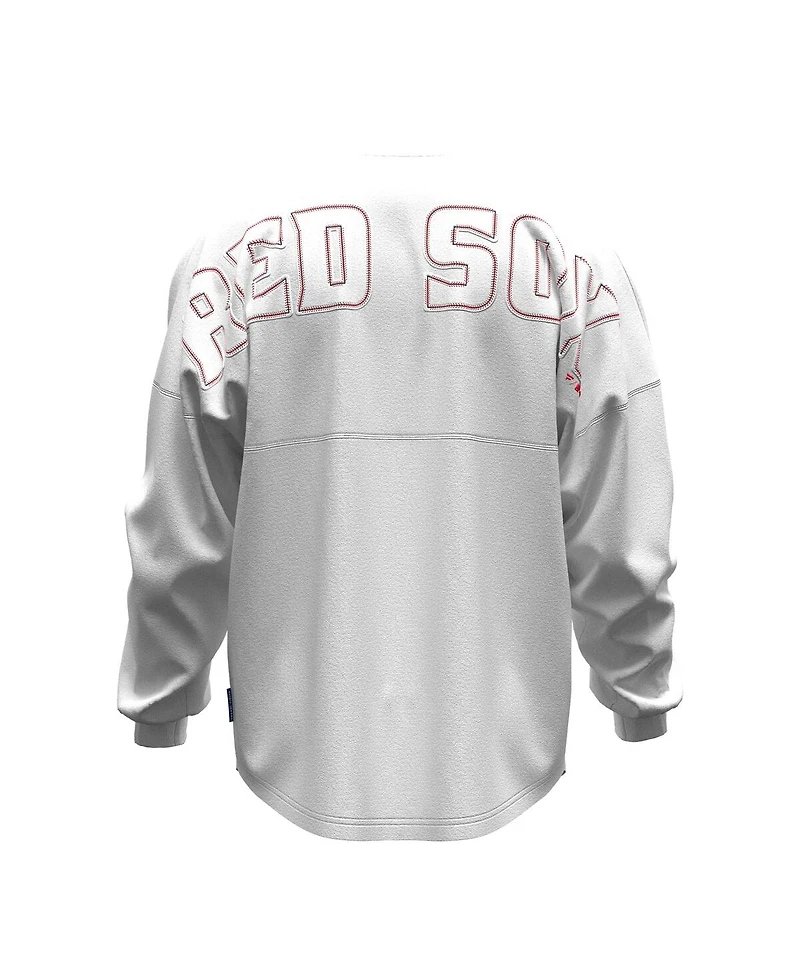 Fanatics Women's White Boston Red Sox Baseball Stitch Spirit Jersey Long Sleeve T-Shirt