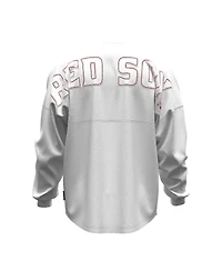 Fanatics Women's White Boston Red Sox Baseball Stitch Spirit Jersey Long Sleeve T-Shirt