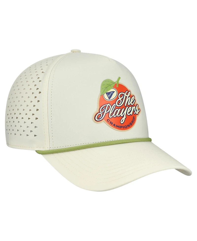 Breezy Golf Men's Cream The Players Orange Performance Adjustable Hat
