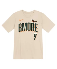 Nike Preschool Jackson Holliday Cream Baltimore Orioles 2026 City Connect Name Number T-Shirt