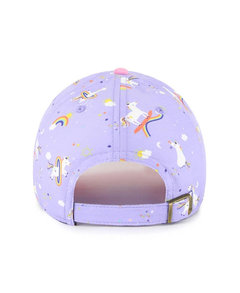 '47 Brand Big Girls Lavender Texas Rangers Unicorn Clean Up Adjustable Hat