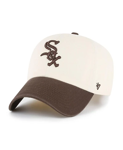 '47 Brand Men's Natural/Brown Chicago White Sox Two-Tone Fashion Clean Up Adjustable Hat