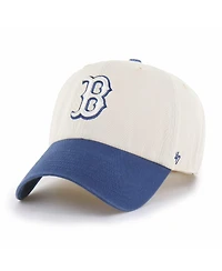 47 Brand Men's Natural/ Boston Red Sox Two-Tone Fashion Clean Up Adjustable Hat