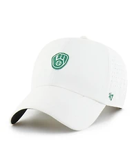 '47 Brand Men's White Milwaukee Brewers Elevated Greens Clean Up Adjustable Hat