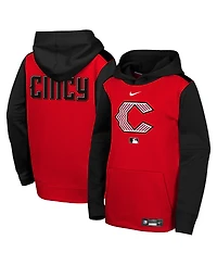 Nike Big Boys and Girls Red/Black Cincinnati Reds 2026 City Connect Authentic Collection Therma-fit Hoodie