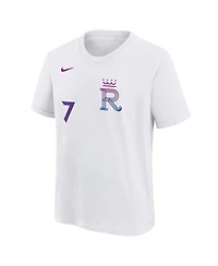 Nike Big Boys and Girls Bobby Witt Jr. White Kansas City Royals 2026 Connect Name Number T-Shirt
