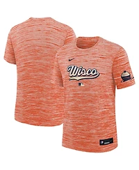 Nike Big Boys and Girls Coral Milwaukee Brewers 2026 City Connect Authentic Collection Velocity Dri-fit T-Shirt