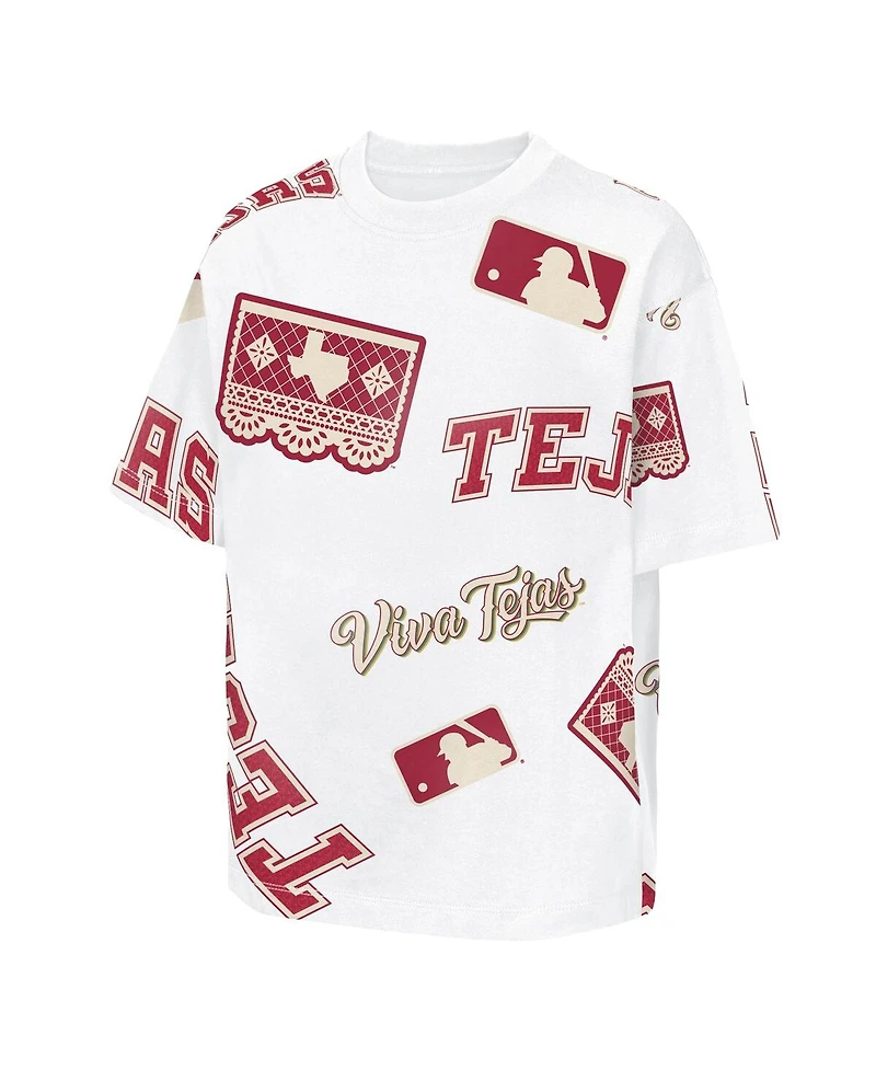 Outerstuff Big Boys and Girls White Texas Rangers 2026 City Connect Circus Catch T-Shirt