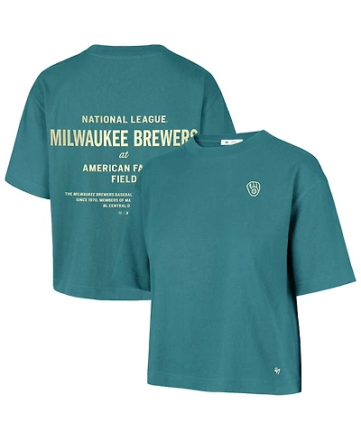 '47 Brand Women's Teal Milwaukee Brewers Contemporary Basics Leon City T-Shirt