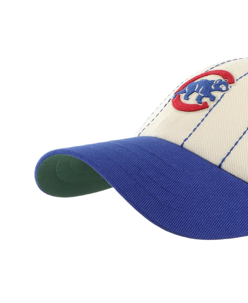 '47 Brand x Rawlings Men's Natural/Royal Chicago Cubs Pinstripe Clean Up Adjustable Hat