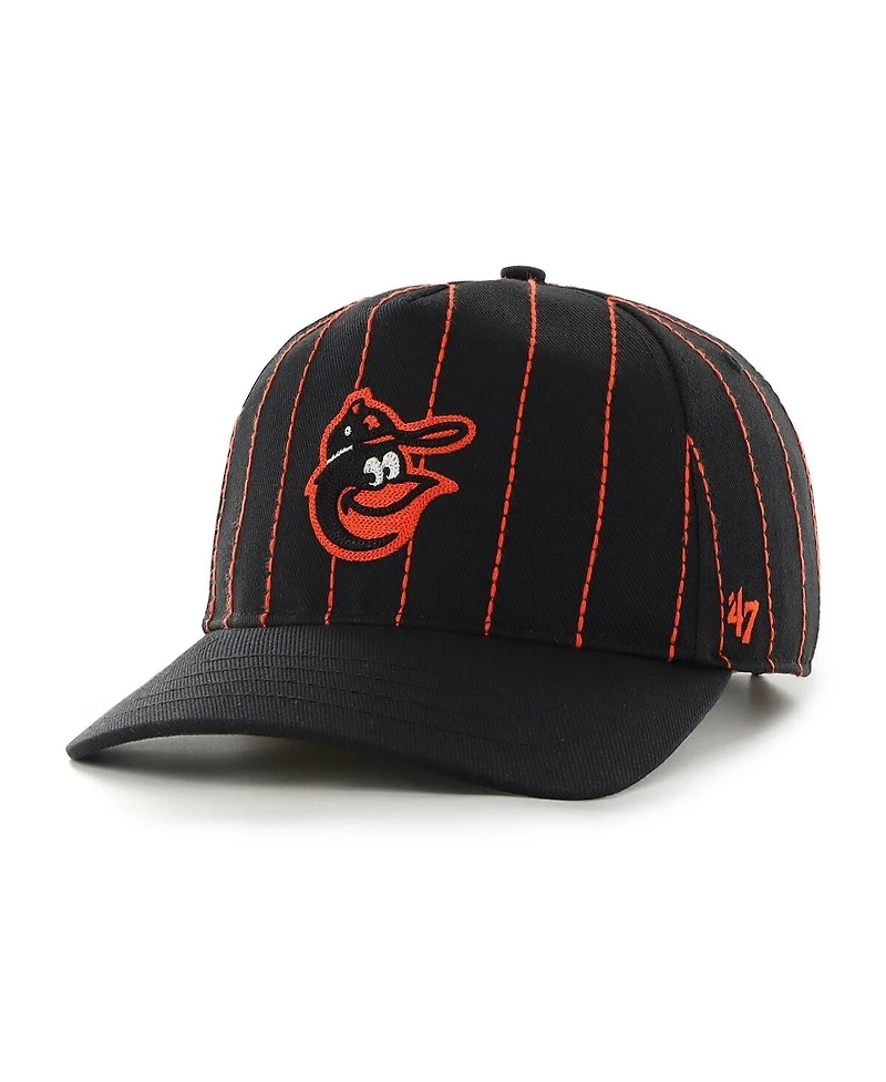 '47 Brand x Rawlings Men's Black Baltimore Orioles Pinstripe Hitch Adjustable Hat