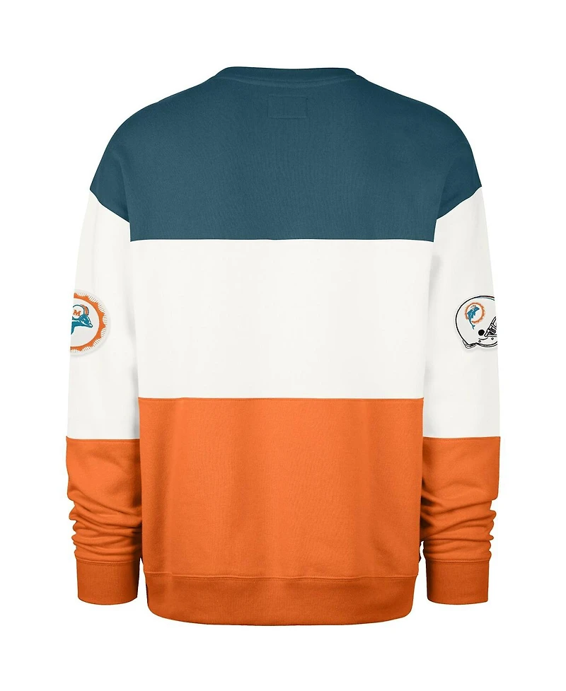 '47 Brand Men's Aqua/Orange Miami Dolphins Throwback Breeze Maximalist Sweatshirt