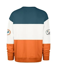 '47 Brand Men's Aqua/Orange Miami Dolphins Throwback Breeze Maximalist Sweatshirt