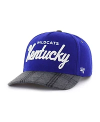 '47 Brand Men's and Women's Royal Kentucky Wildcats Windowpane Plaid Collection Hitch Adjustable Hat