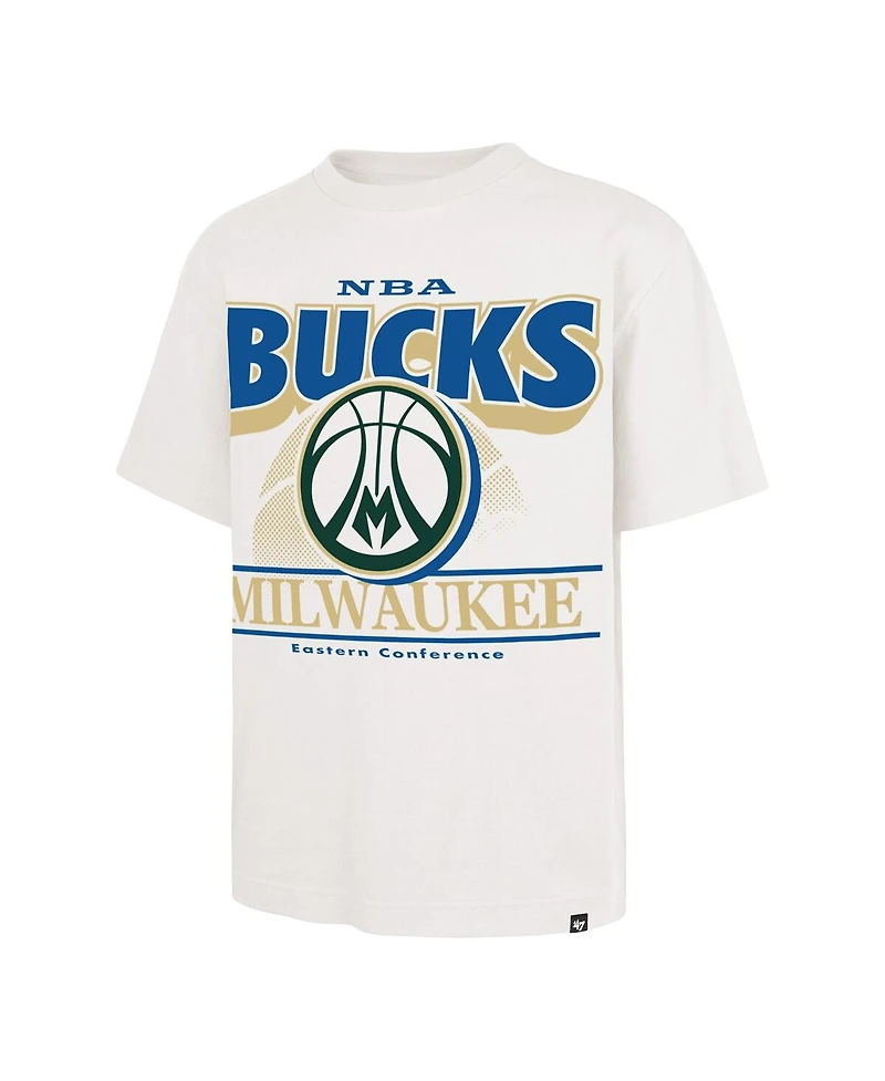 '47 Brand Men's White Milwaukee Bucks City Edition Shifty Foundation T-Shirt