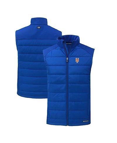 Cutter & Buck Men's Royal New York Mets Evoke Hybrid Eco Softshell Full-Zip Vest