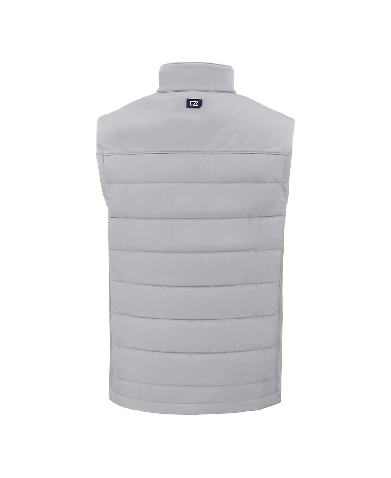Cutter & Buck Men's Gray New York Yankees Evoke Hybrid Eco Softshell Full-Zip Vest
