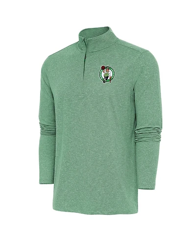 Antigua Men's Kelly Green Boston Celtics Hunk Quarter-Zip Pullover Top