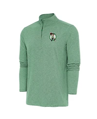 Antigua Men's Kelly Green Boston Celtics Hunk Quarter-Zip Pullover Top