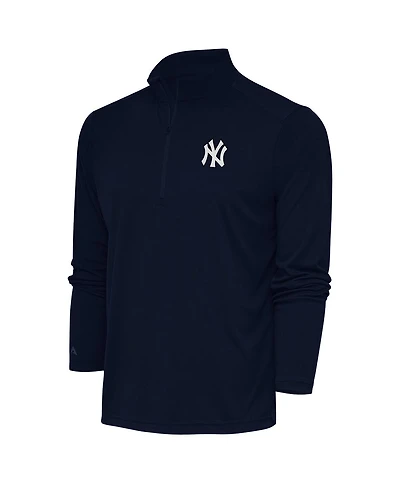 Antigua Men's Navy New York Yankees Metallic Tribute Quarter-Zip Top