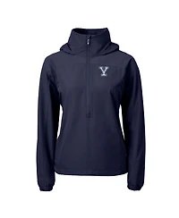Cutter & Buck Women's Navy Yale Bulldogs Charter Eco Half-Zip Anorak Jacket