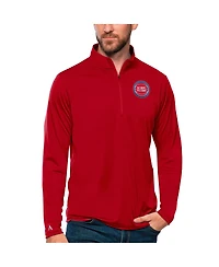 Antigua Men's Red Detroit Pistons Tribute Quarter-Zip Pullover Top