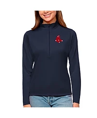 Antigua Women's Navy Boston Red Sox Tribute Quarter-Zip Pullover Top