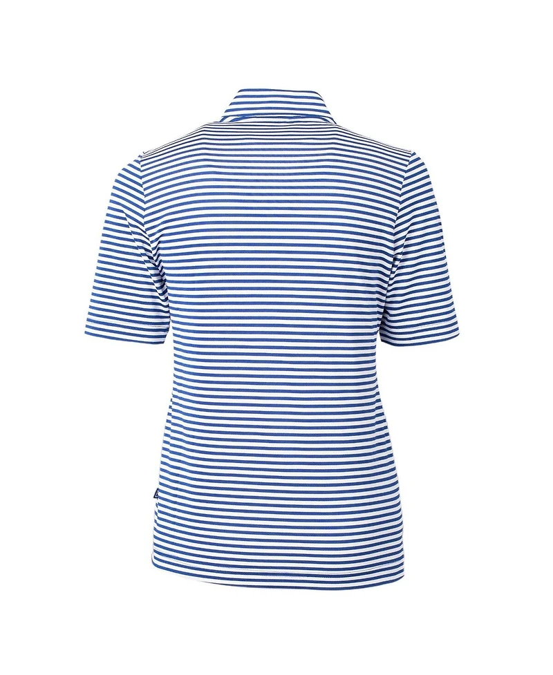 Cutter & Buck Women's Blue Chicago Cubs Virtue Eco Pique Stripe Top