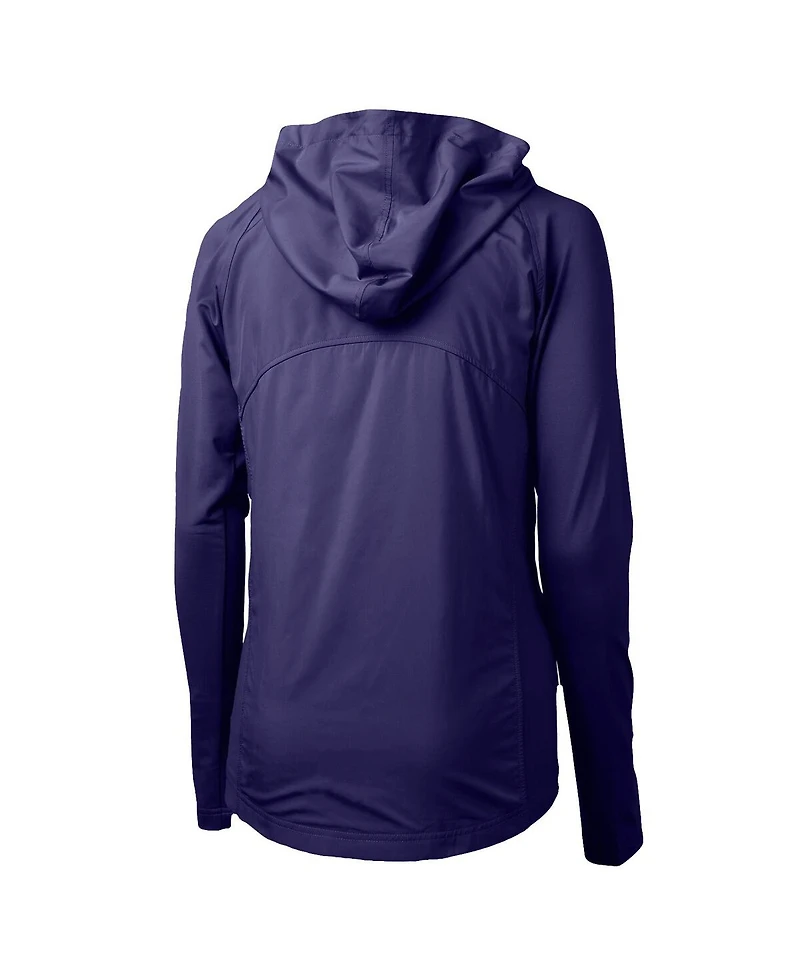 Cutter & Buck Women's Purple Tcu Horned Frogs Adapt Eco Knit Full-Zip Hoodie